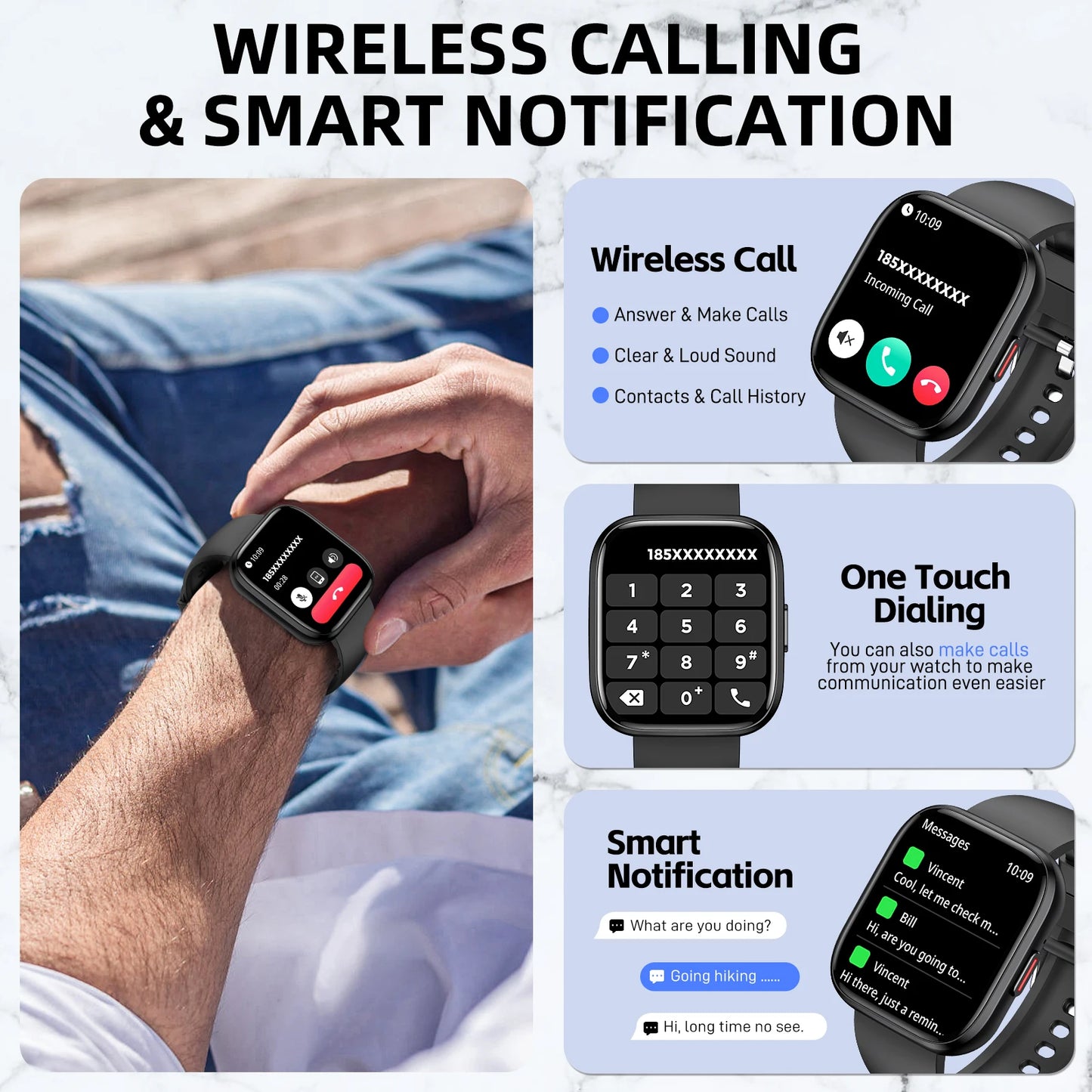 Outdoor Sports Smartwatch with Bluetooth Calling