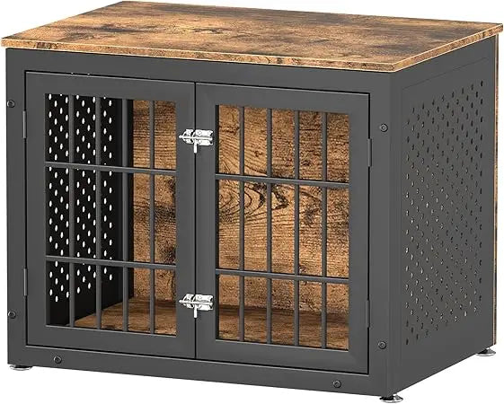 Steel Frame Dog Crate with End Table Design