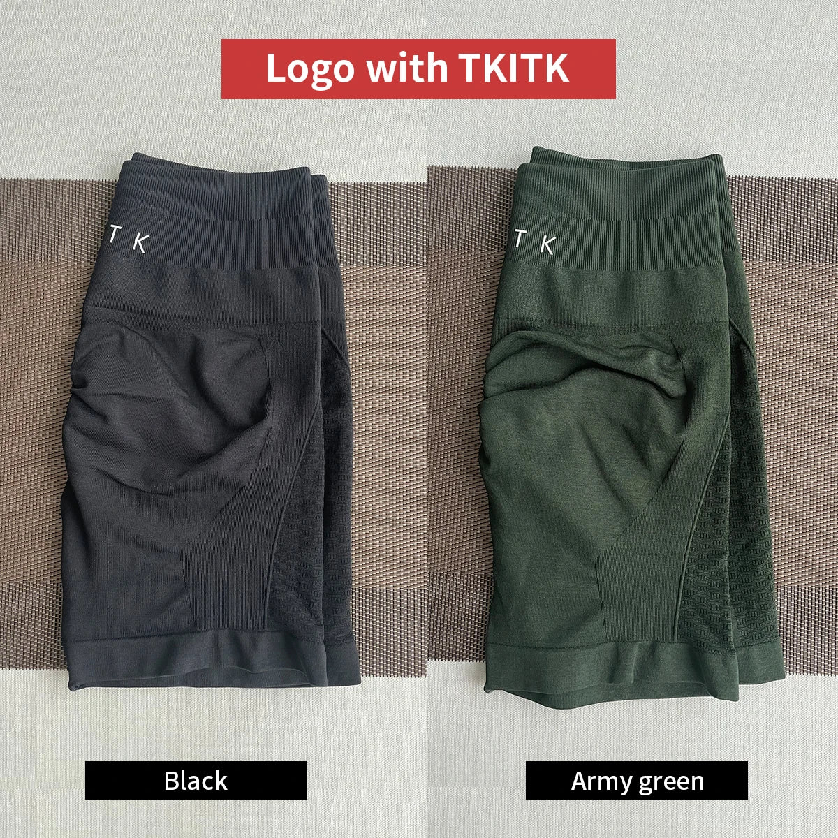 Womens Seamless Biker Shorts Two Piece Workout Set