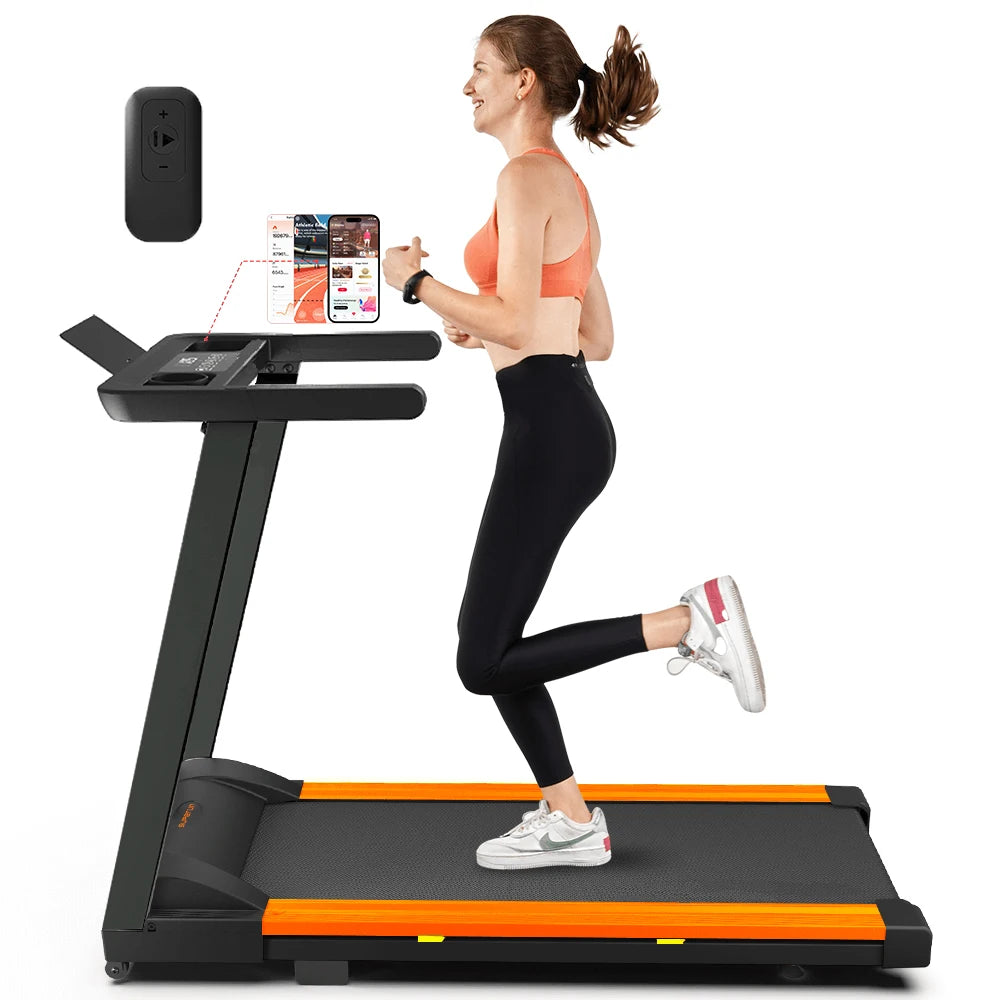 3.0HP Foldable Electric Treadmill with Remote Control and App Monitoring for Home Use 300 lbs Capacity