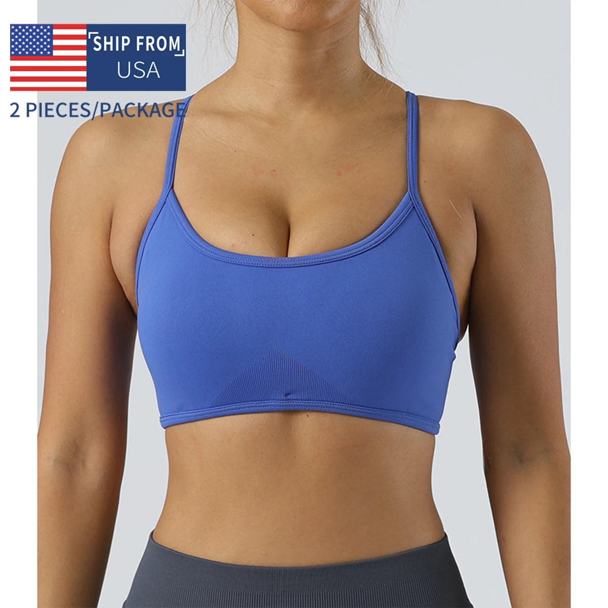 Womens Seamless Sports Bra Two Piece Set