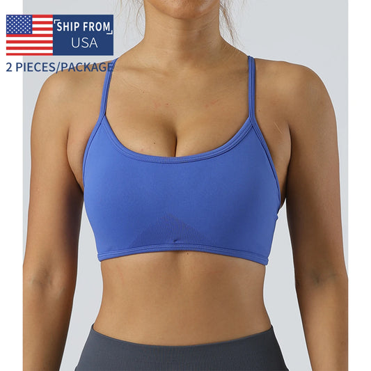 Womens Seamless Sports Bra Two Piece Set