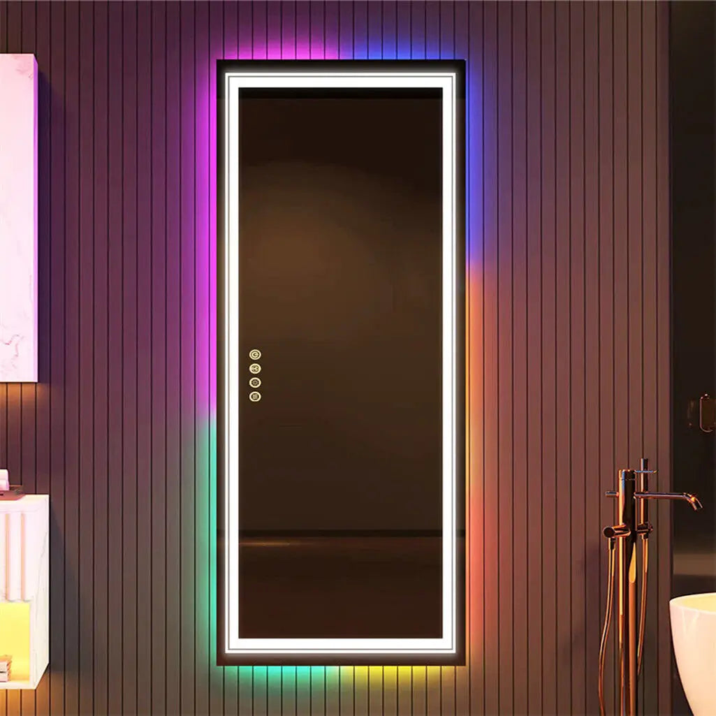 LUVODI Oversized RGB LED Bathroom Mirror with Touch Control & Anti-Fog