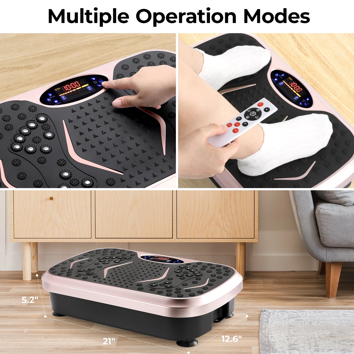 Vibration Plate Exercise Machine Whole Body Fitness Platform with Resistance Bands
