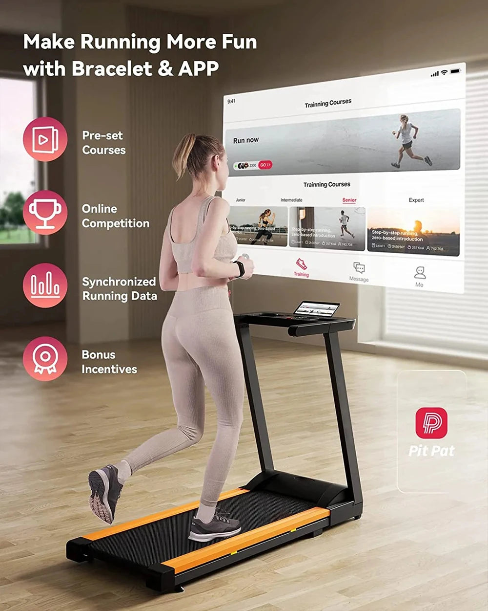 3.0HP Foldable Electric Treadmill with Remote Control and App Monitoring for Home Use 300 lbs Capacity