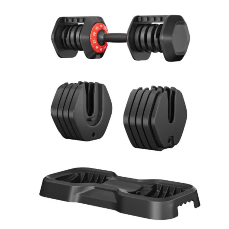 Black Adjustable Dumbbell Set for Home Gym Full Body Workout