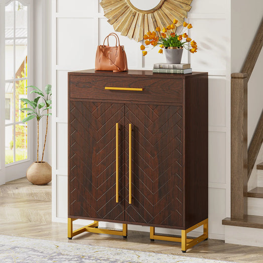 Tribesigns Shoe Storage Cabinet with Drawer and Doors Holds 20 Pairs Entryway Organizer with Adjustable Shelves