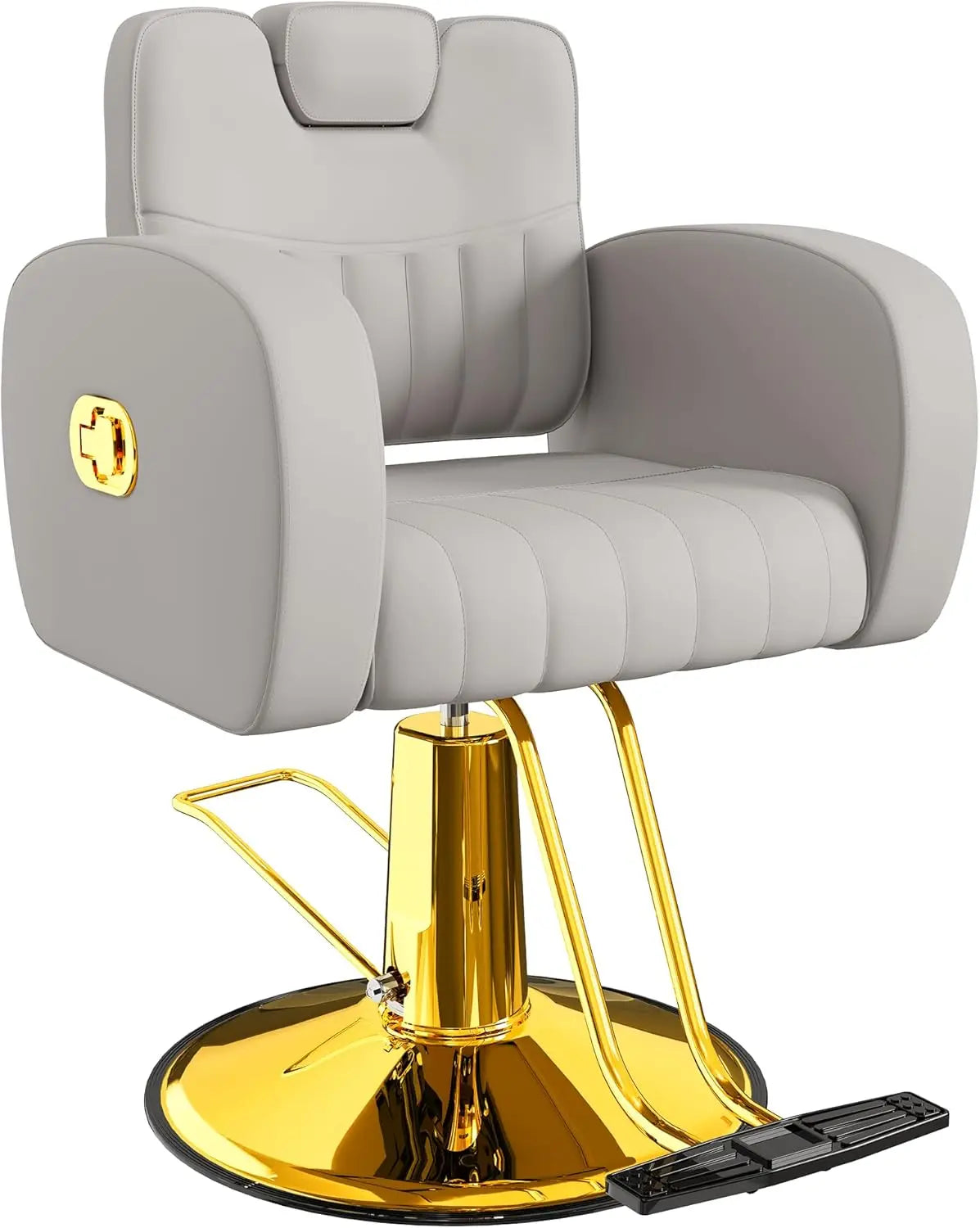 Heavy-Duty Reclining Barber Chair with Steel Frame
