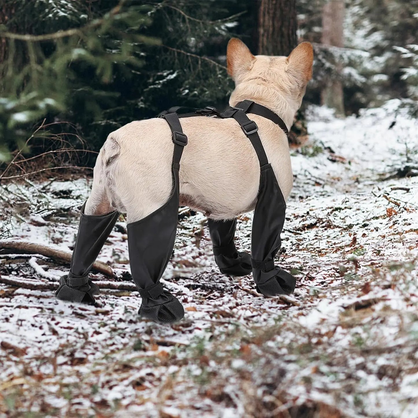 Waterproof Dog Boots with Suspenders for Outdoor Use