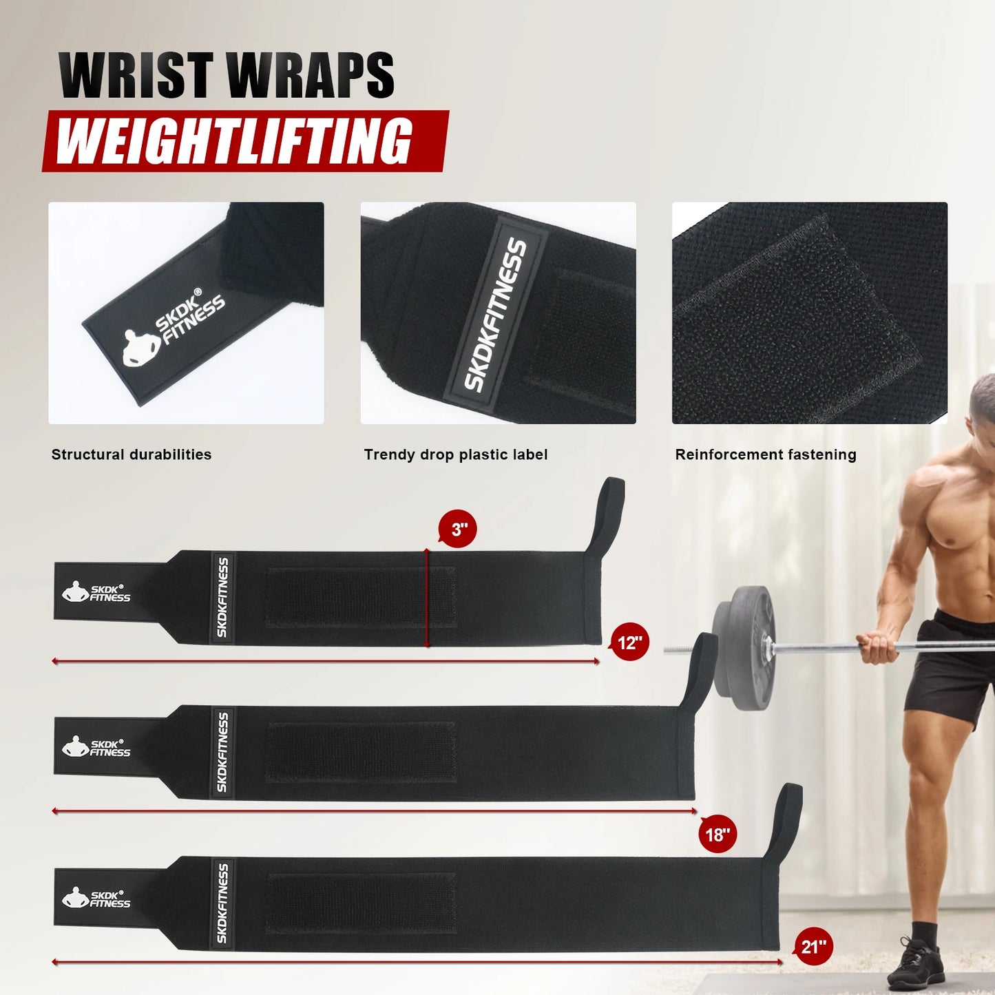 Weightlifting Hook Grip Support Wristbands