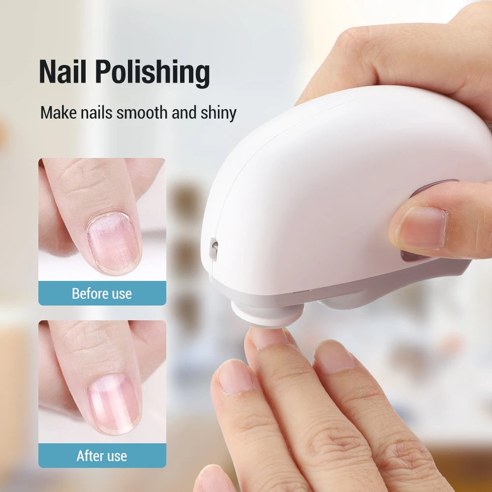 Electric Nail Clipper and Polisher with Anti Splash Design