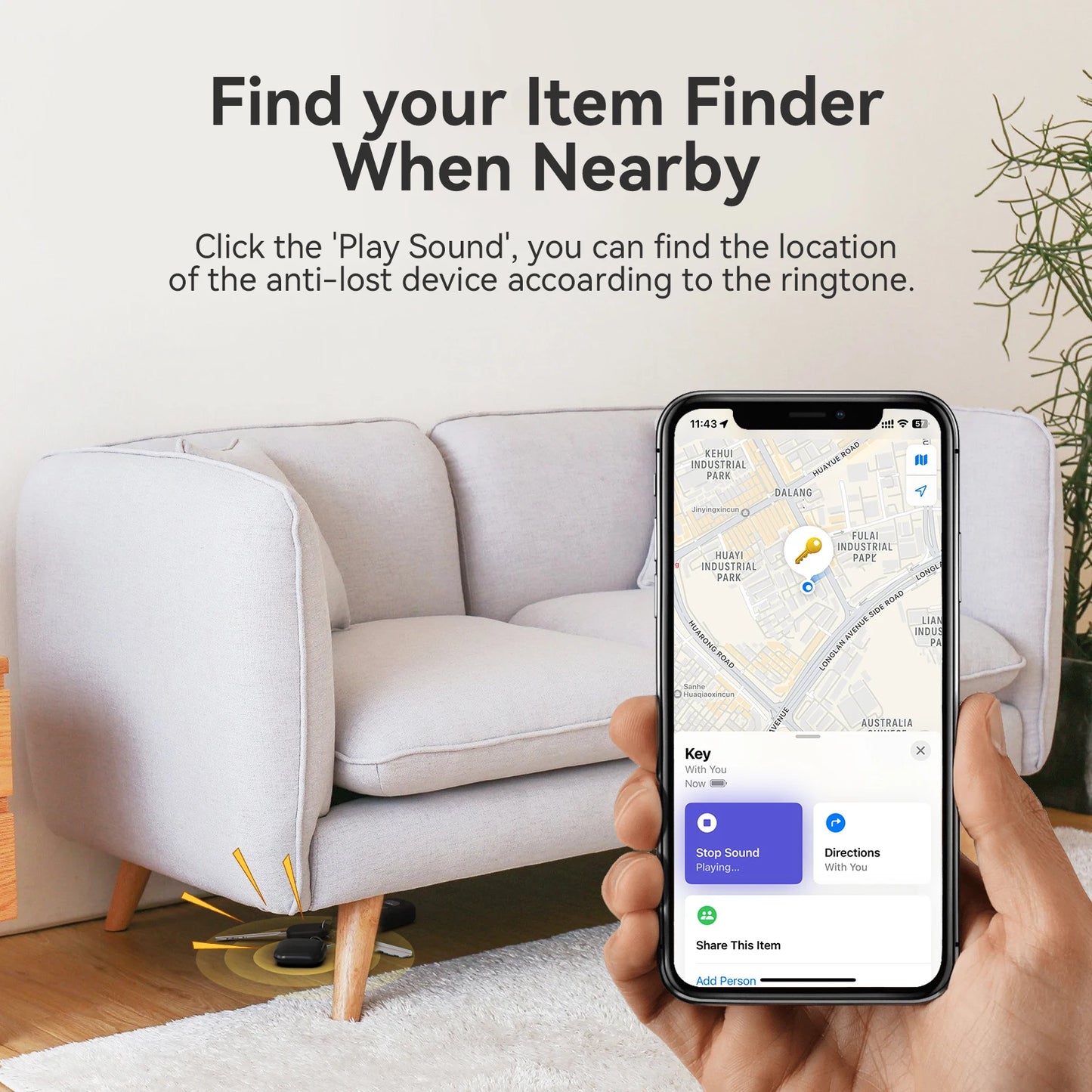 **MFI Certified Bluetooth Tracker for Apple Find My App**