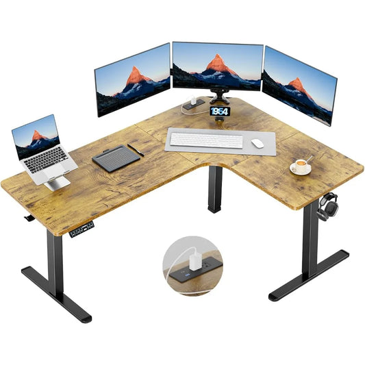 **Electric Adjustable L Shaped Computer Desk**