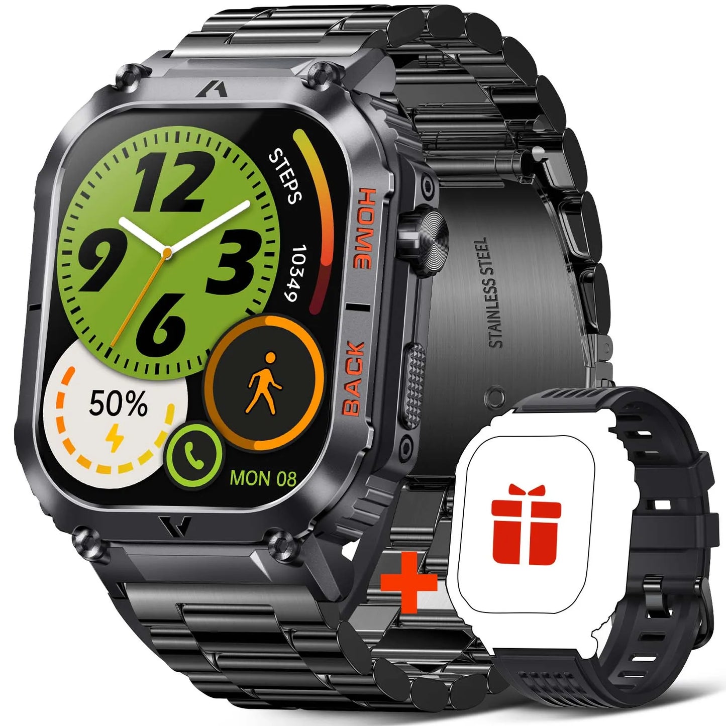 Military Smart Watch Waterproof Heart Rate Blood Pressure Tracker
