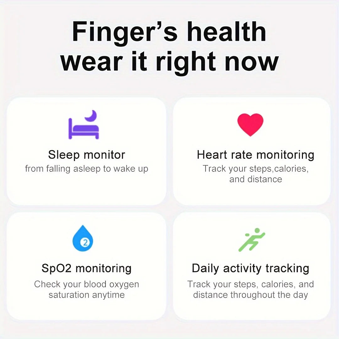 Smart Fitness Ring Step Tracker Sports Mode Stainless Steel Design