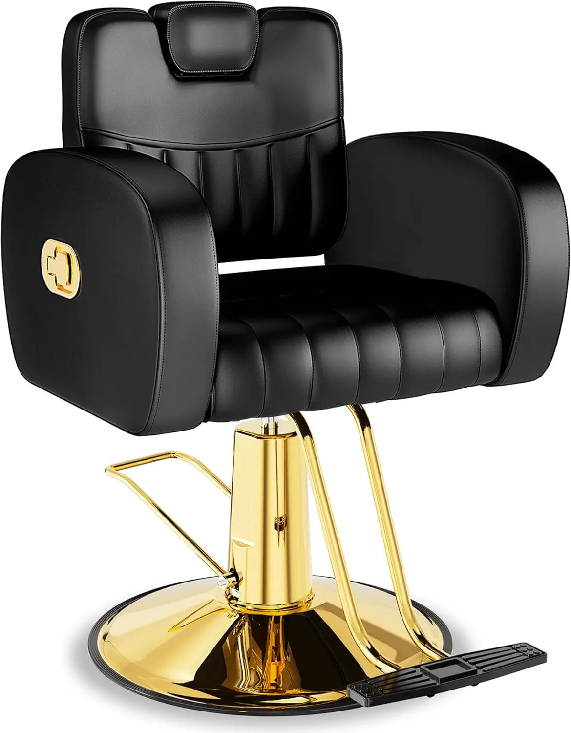 Heavy-Duty Reclining Barber Chair with Steel Frame