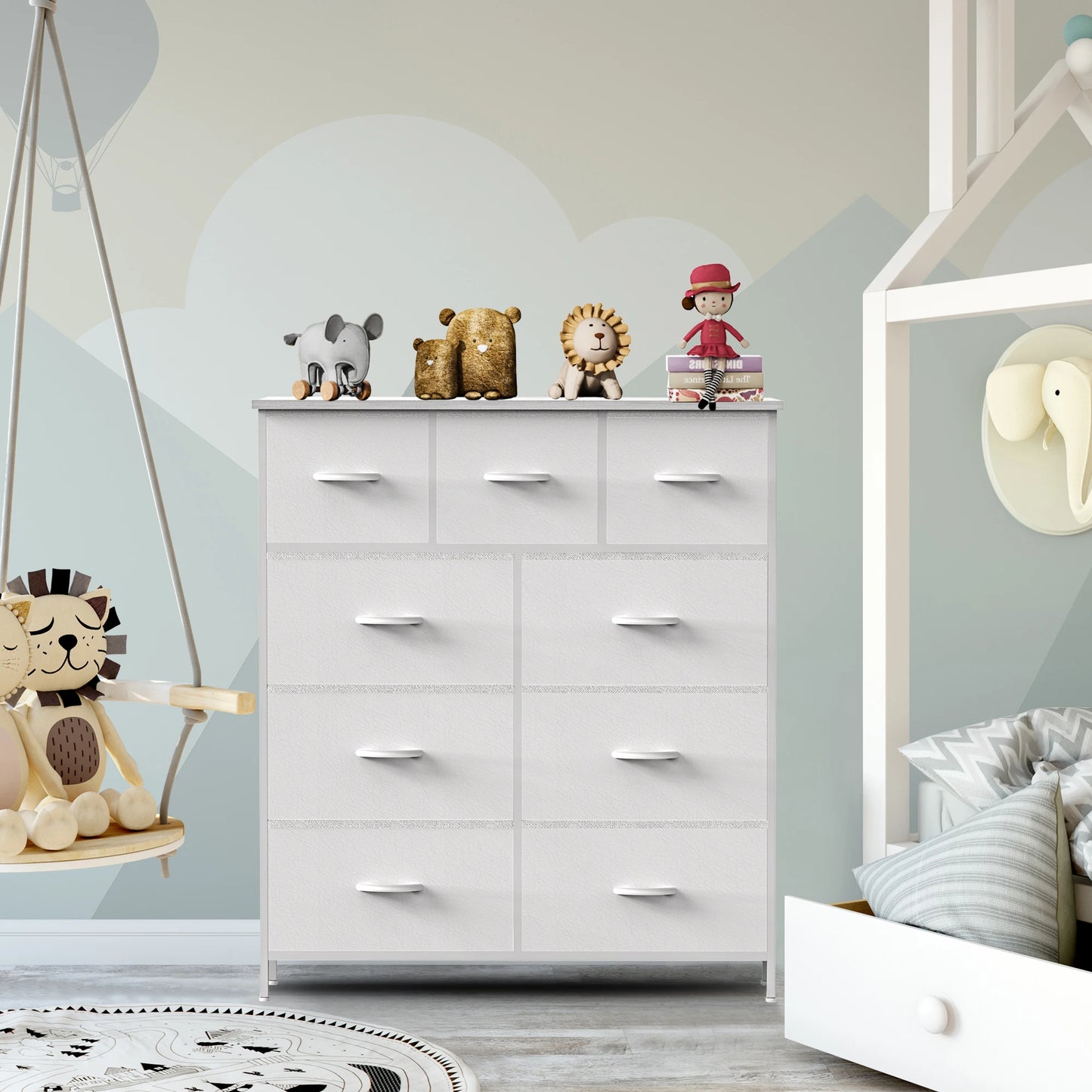 Modern 9-Drawer Fabric Dresser and Wardrobe Organizer