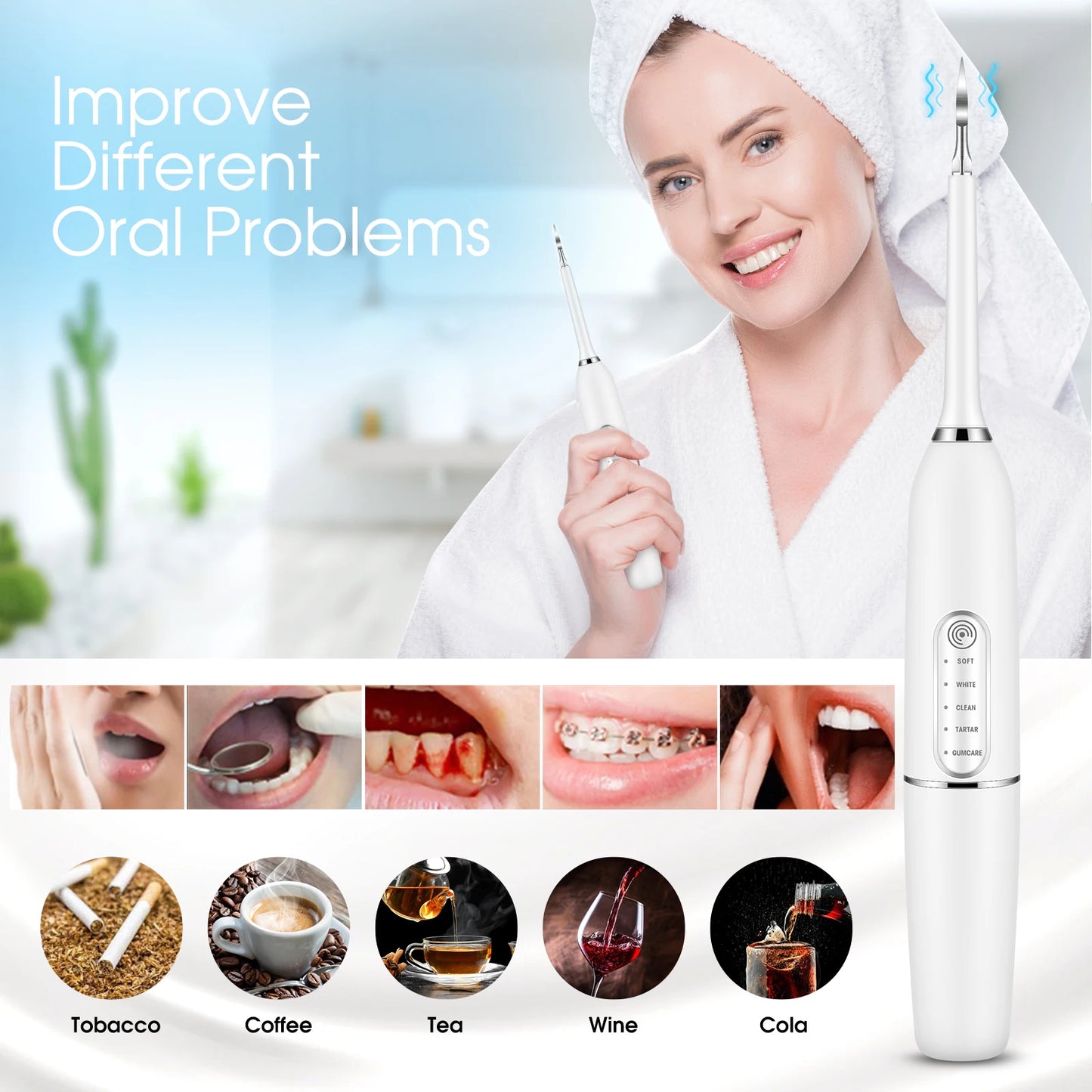Ultrasonic Dental Scaler and Teeth Whitening Electric Toothbrush