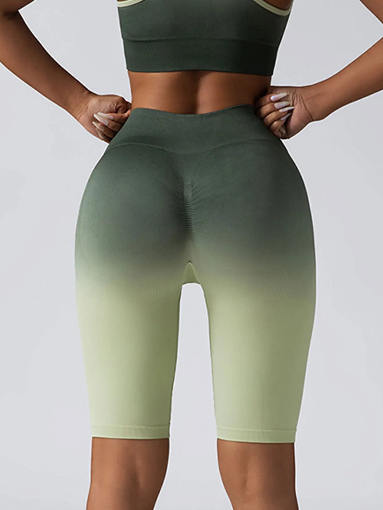 Ombre Gradient High Waist Yoga and Fitness Shorts for Women