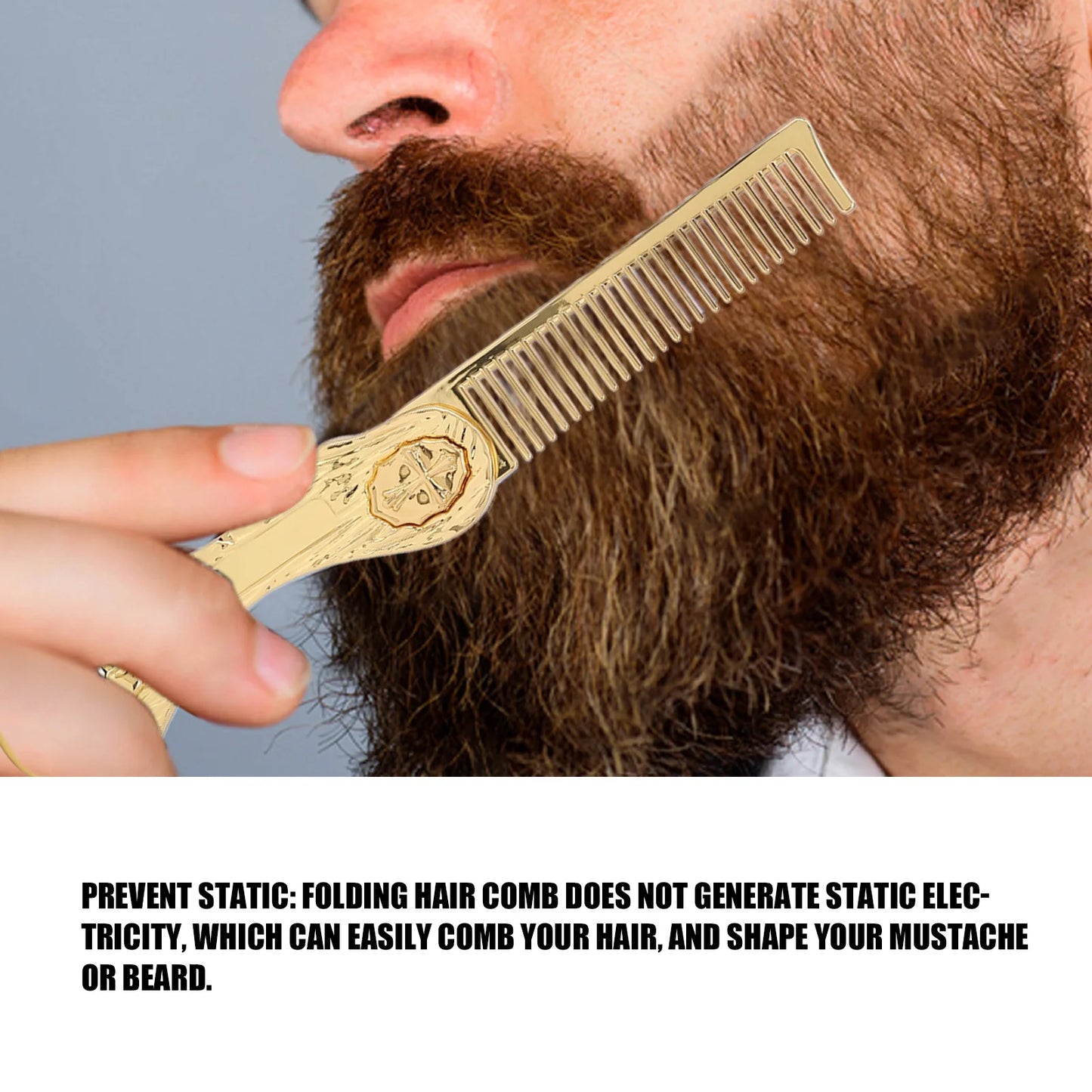 Foldable Anti-Static Zinc Alloy Hair Comb