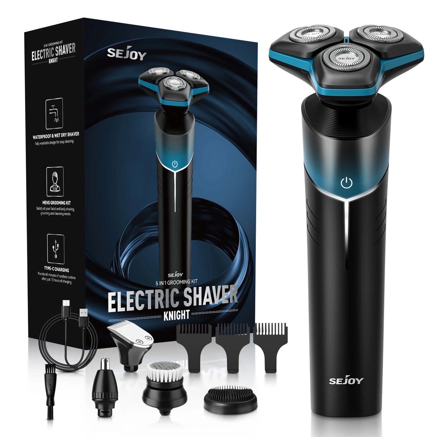 **Rechargeable Multifunction Electric Shaver and Grooming Kit**