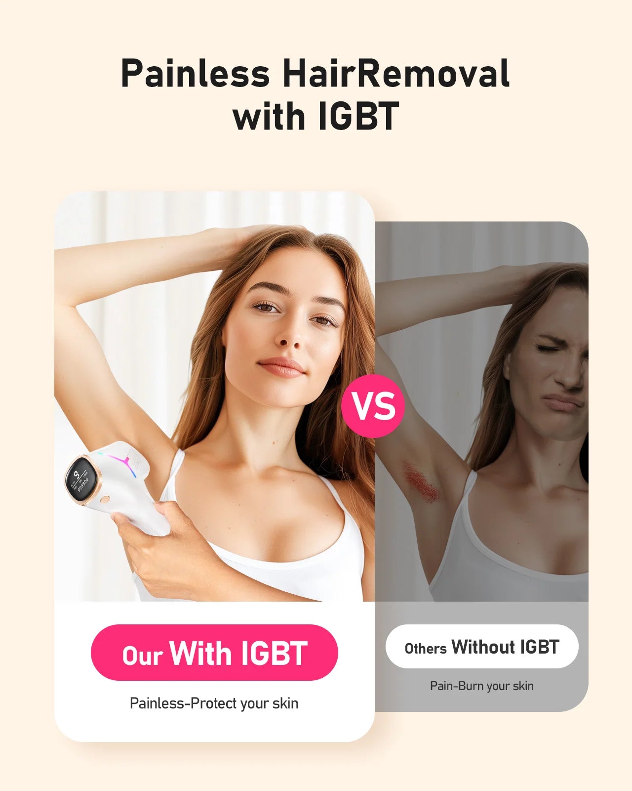 **IPL Hair Removal Device 999900 Flashes for Face and Body**