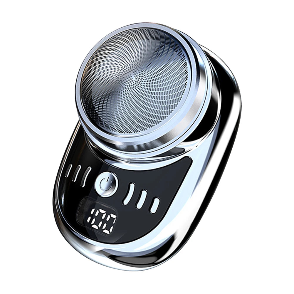 Mini Electric Travel Shaver for Men – USB Rechargeable Beard & Face Trimmer with Digital Display