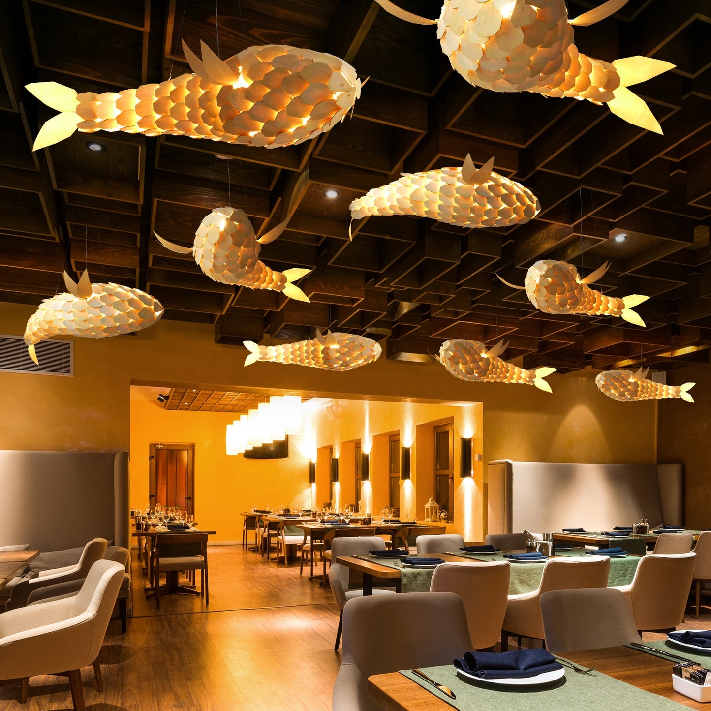 Modern LED Fish Shaped Pendant Light