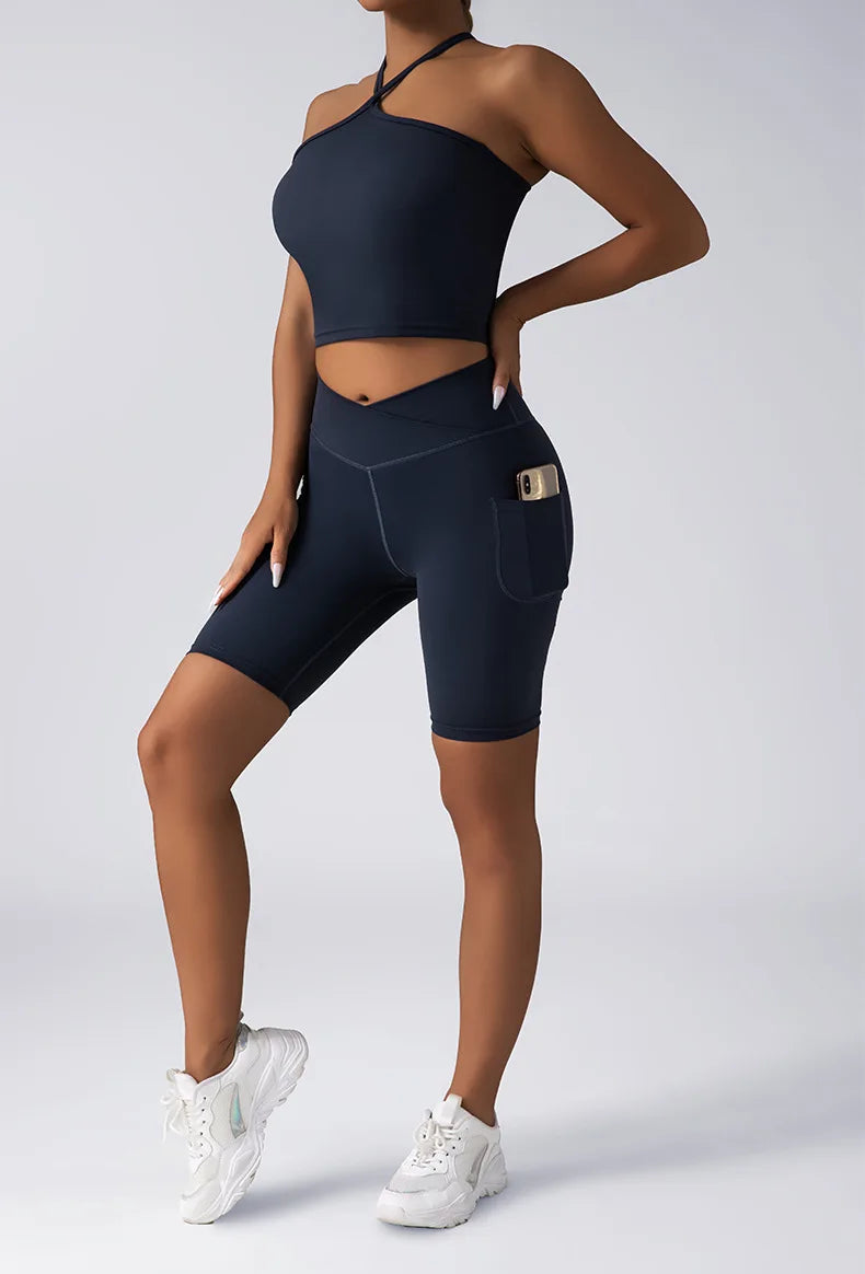Women’s Seamless 2 Piece Yoga Set with Sports Bra and High Waist Leggings