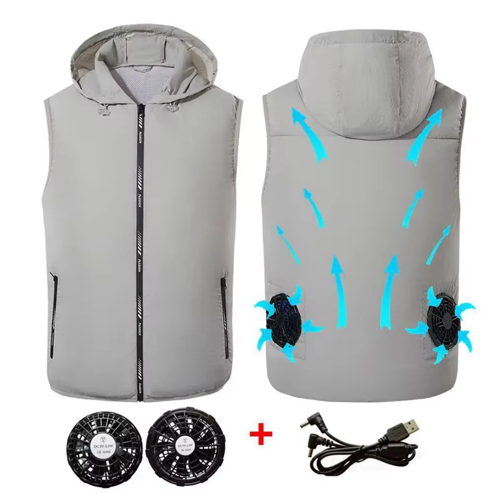 Wearable Cooling Fan Vest with 3 Speed Settings