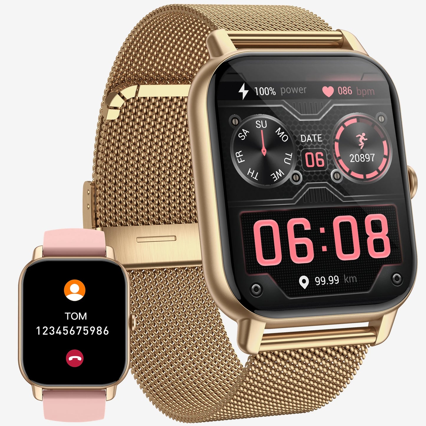 LaNikar P66D Smartwatch 185 Inch Bluetooth Fitness Tracker for Women