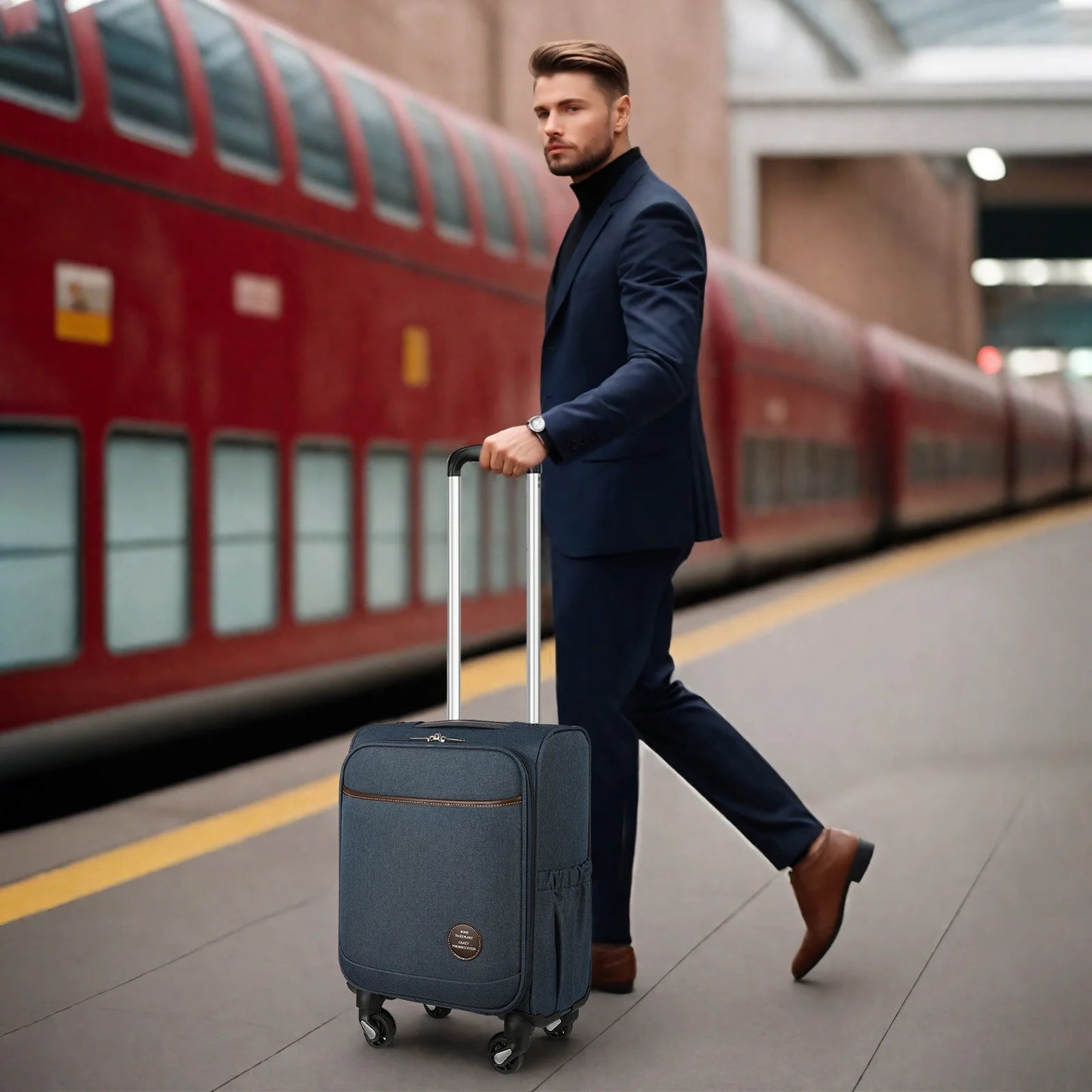 Underseat Carry On Luggage with Wheels and Front Lid