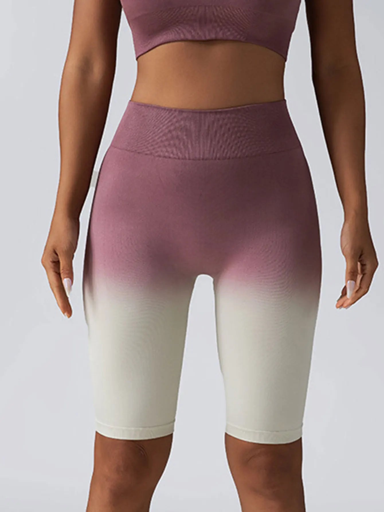 Ombre Gradient High Waist Yoga and Fitness Shorts for Women