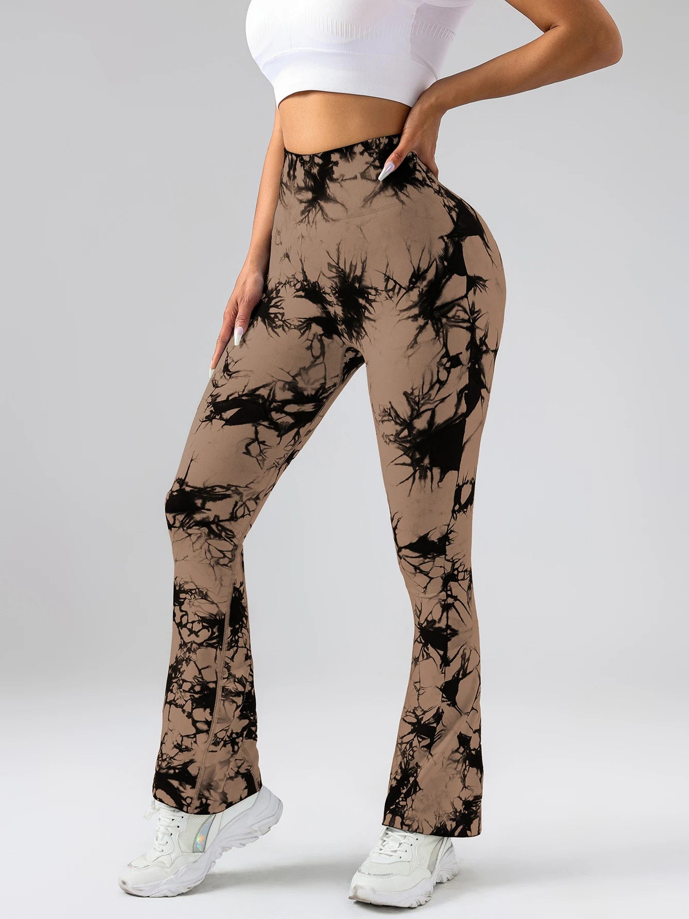 Womens Tie Dye Flared Yoga Pants High Waist 4 Pack
