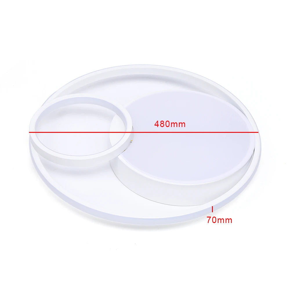 Modern 48cm LED Ceiling Light with Acrylic Lampshade & 3-Color Dimming