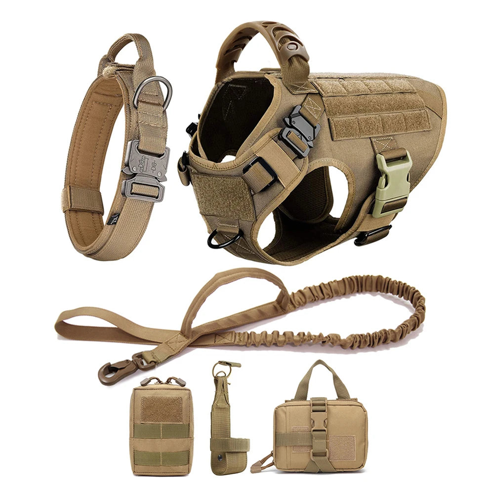 Military Dog Harness and Leash Set for Large Dogs