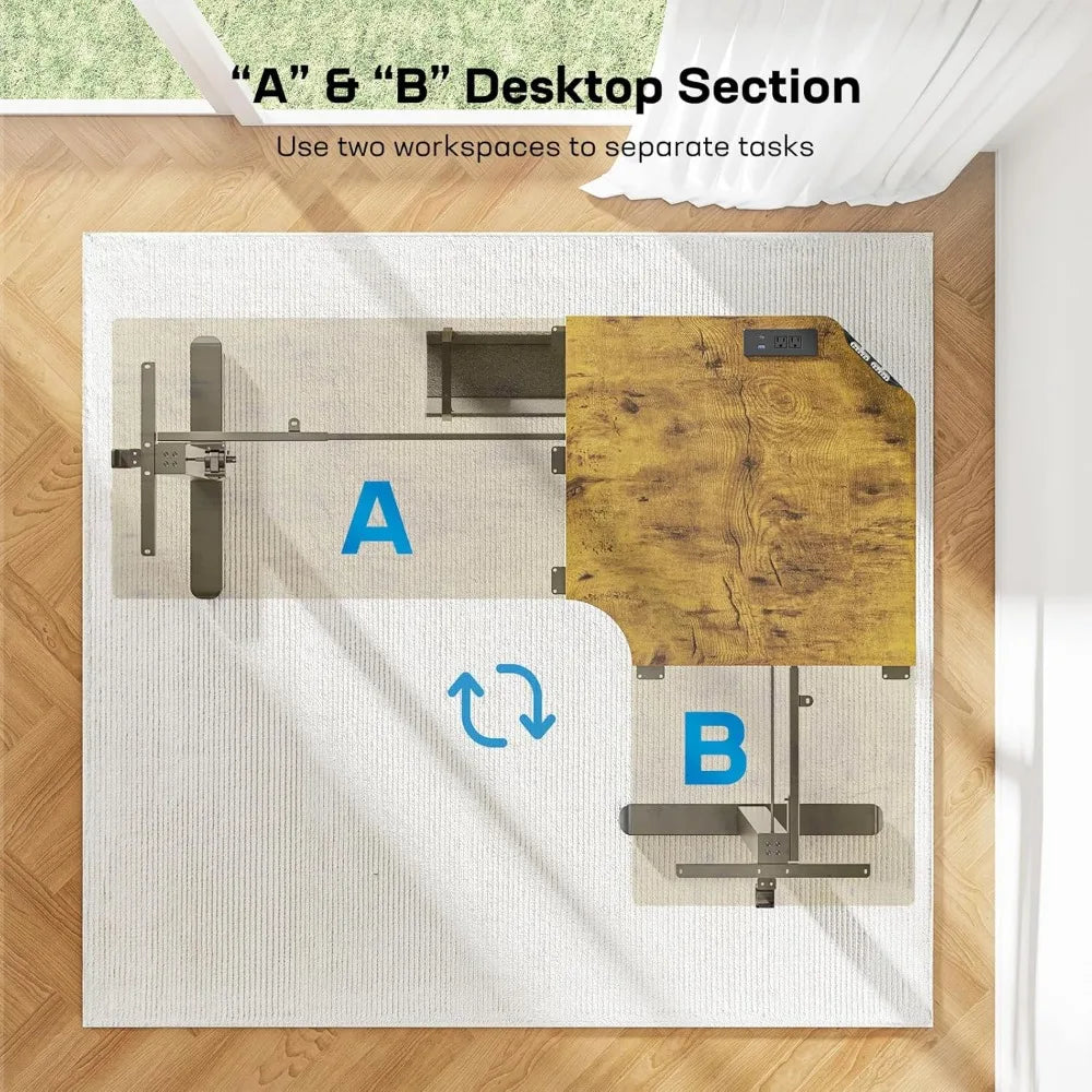 **Electric Adjustable L Shaped Computer Desk**