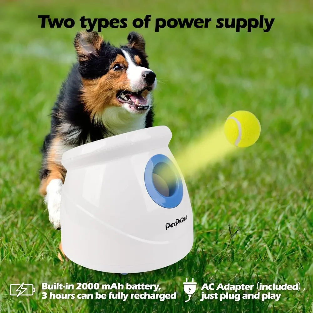 Automatic Dog Ball Launcher Adjustable Distance 10-40ft Interactive Toy
