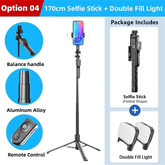 Wireless Selfie Stick Tripod with LED Light