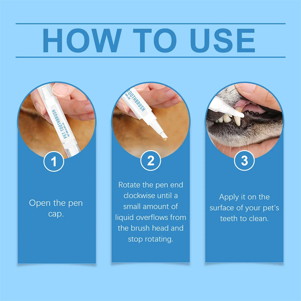 **Pet Dental Cleaning Pen for Dogs and Cats Tartar and Stain Remover**