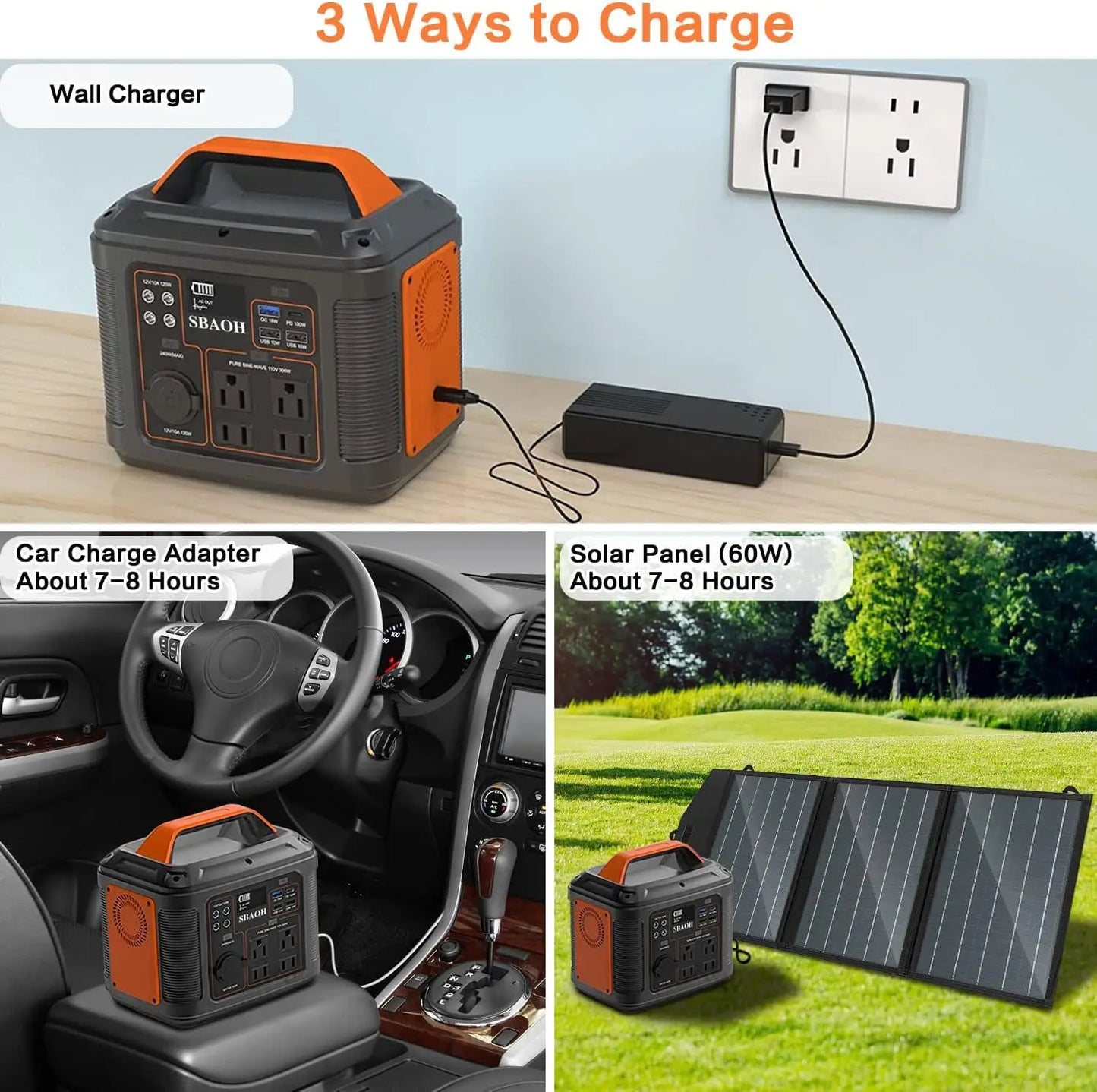 Portable Power Station 300W Solar Generator