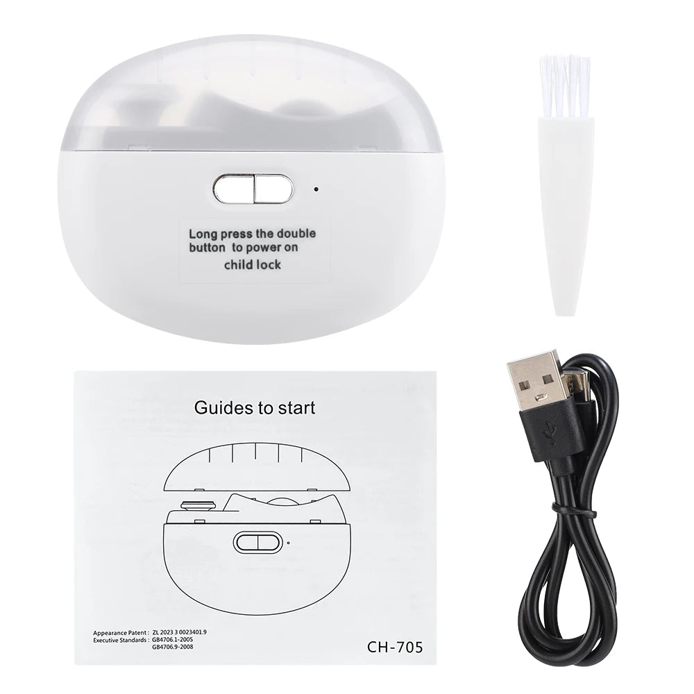 Electric Nail Clipper and Polisher with Anti Splash Design