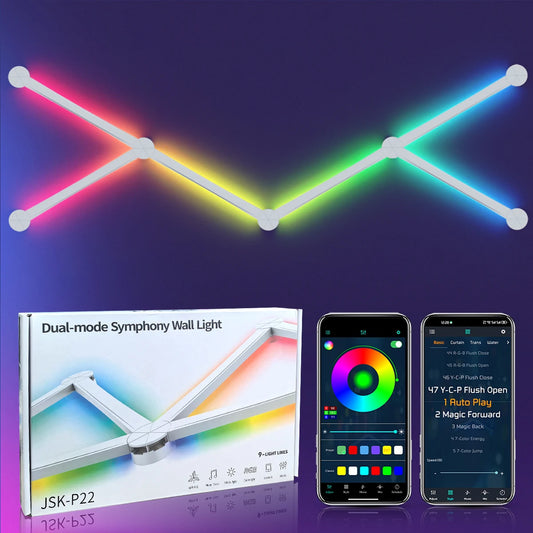 Mexllex RGB Smart LED Wall Light Bars with Music Sync and App Control