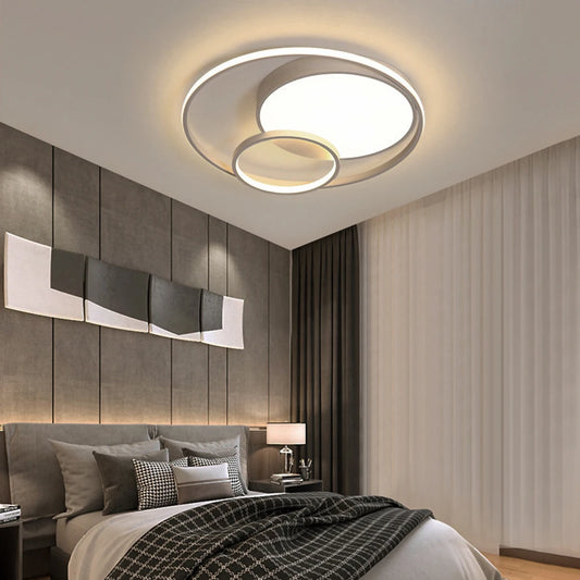 Modern 48cm LED Ceiling Light with Acrylic Lampshade & 3-Color Dimming