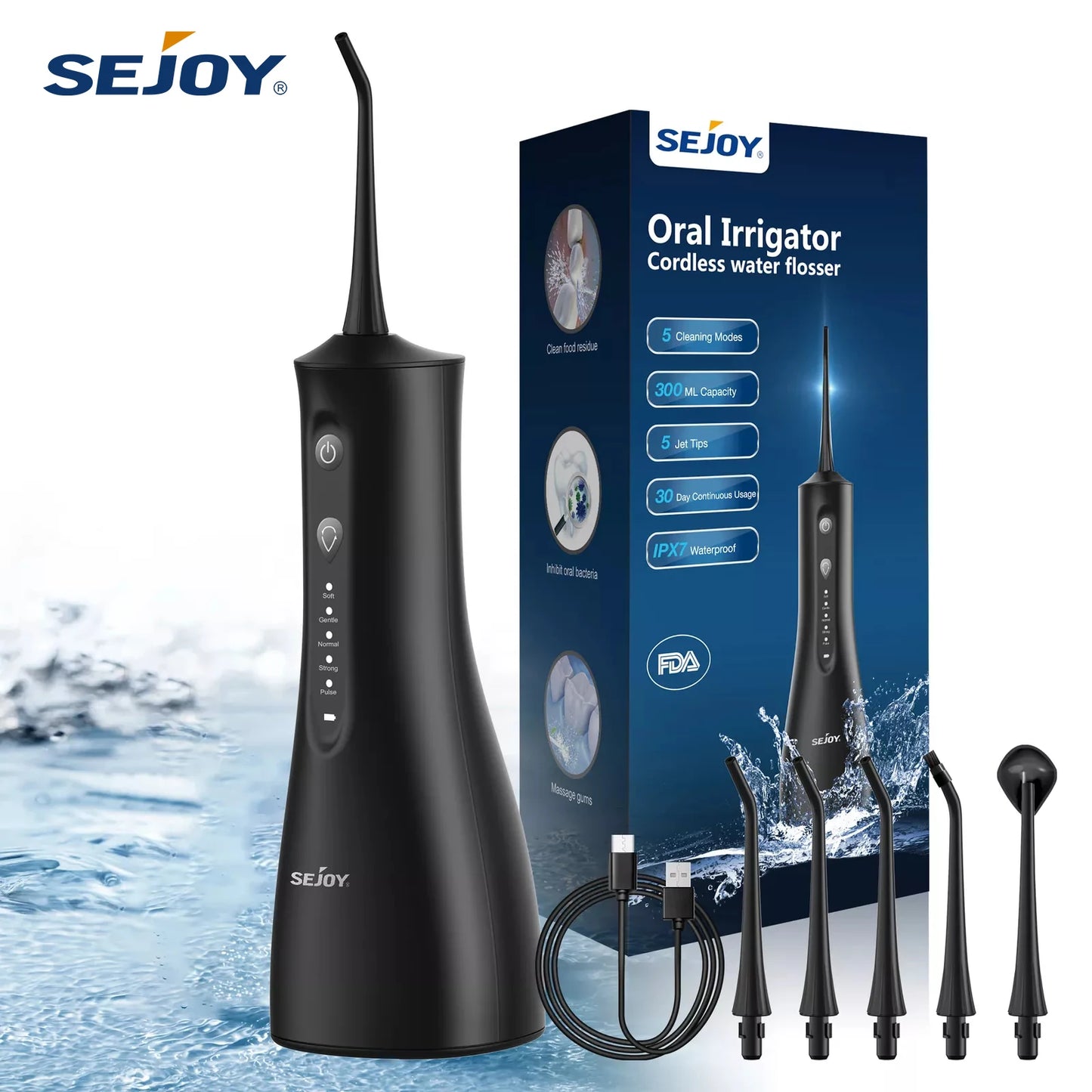 Rechargeable Cordless Water Flosser for Teeth Cleaning
