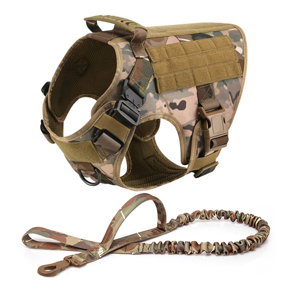 Military Dog Harness and Leash Set for Large Dogs
