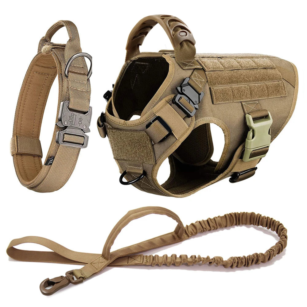 Military Dog Harness and Leash Set for Large Dogs