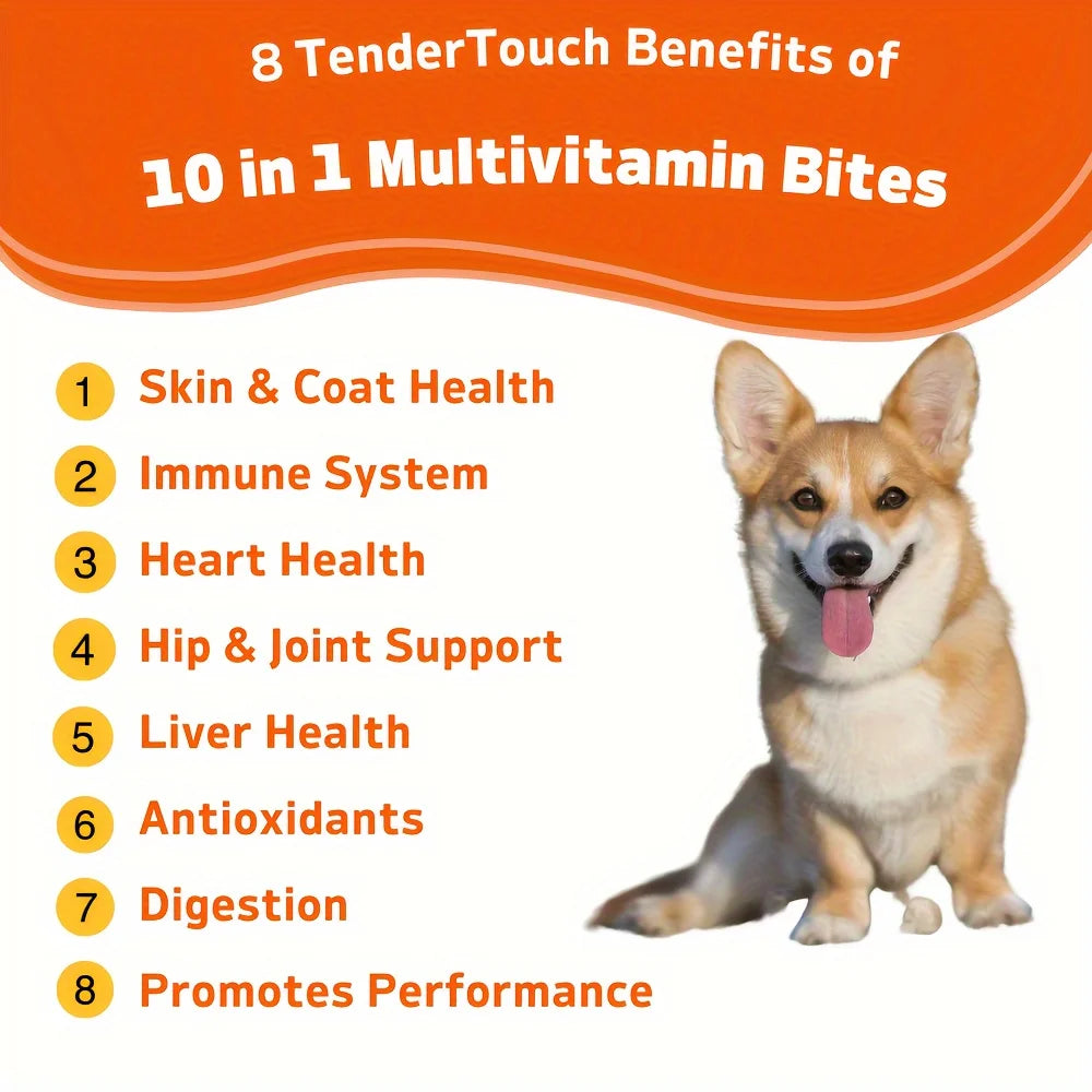 **TenderTouch Multivitamin Dog Supplement 360 Chews with Digestive Enzymes Grain Free**