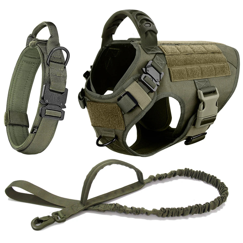 Military Dog Harness and Leash Set for Large Dogs