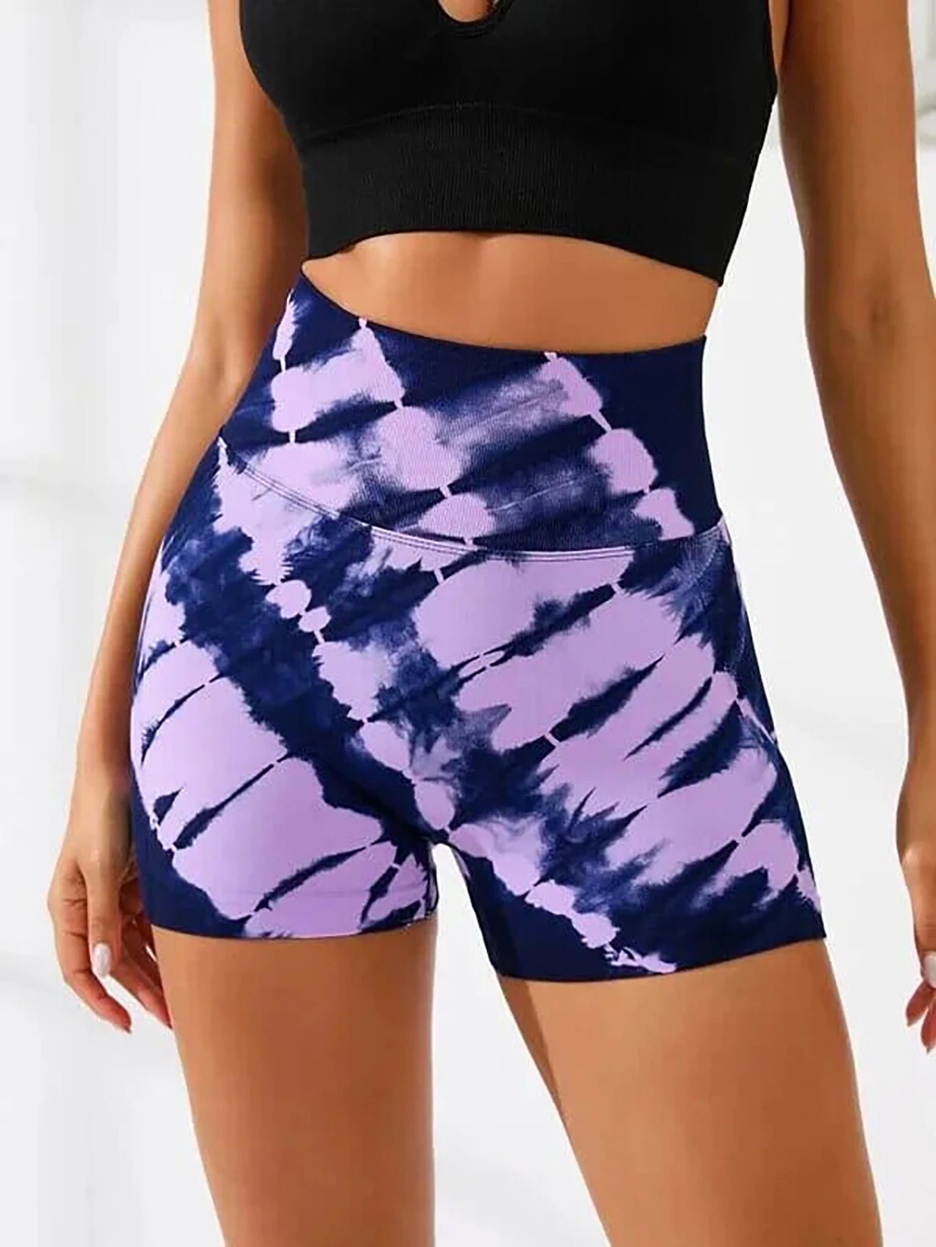 **Seamless High Waisted V Back Biker Shorts**